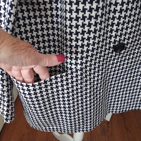 Giorgio Saint Angelo Vintage Houndstooth Linen Dark Navy Blazer Jacket 22 - Picture 12 of 12